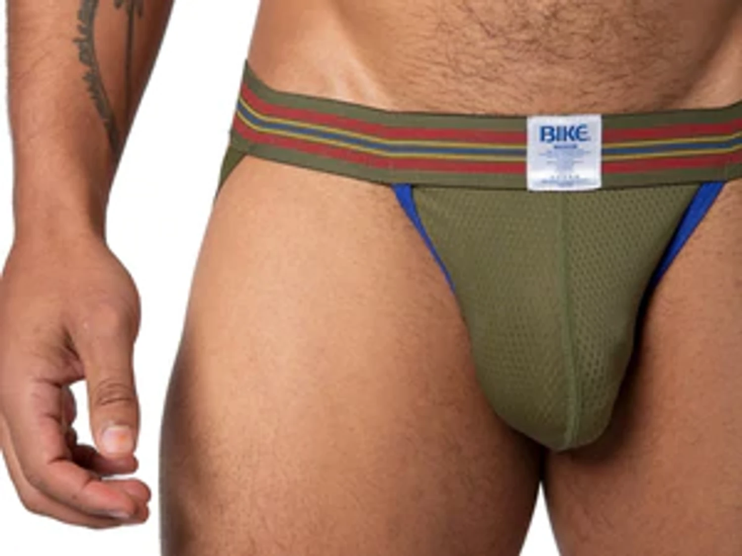 Bike Athletic Mesh Jockstrap - Olive 4 Bike Athletic Mesh Jockstrap - Olive - Image 2