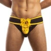 Jack Adams - Footballer Lace-Up Jockstrap - Black/Yellow -Swimming Clothing 21973 F2 31864.1683764109