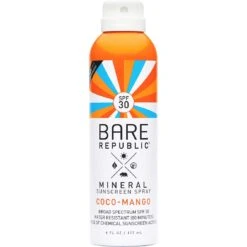 Bare Republic Coco Mango SPF 30 Mineral Sport Spray 6 Oz.