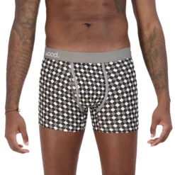 Wood - Boxer Brief W/ Fly - B/W Dimension -Swimming Clothing 61489 F2 86762.1666065238
