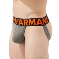 Giorgio Armani Emporio Armani - Mega Logo Jockstrap - Pewter -Swimming Clothing 63222 S 29633.1669947202