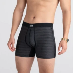 SAXX - DropTemp Cooling Mesh Boxer Brief - Black Heather -Swimming Clothing 65278 LSF 01342.1658262586