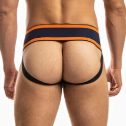 Jack Adams - Footballer Lace-Up Jockstrap - Navy/Orange -Swimming Clothing 66865 B 54044.1683764017