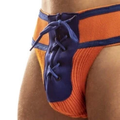 Jack Adams - Footballer Lace-Up Jockstrap - Orange/Royal -Swimming Clothing 66869 D2 78067.1683763870