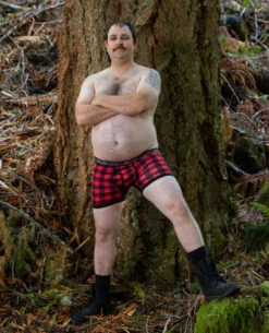 BEAR SKN - Bamboo Boxer Brief - Backwoods Red 2.5 -Swimming Clothing 67053 LS 83502.1690940496