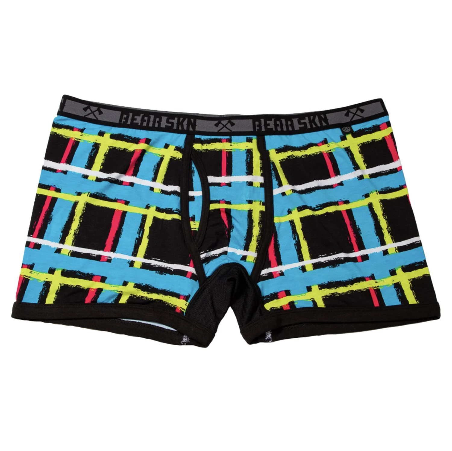 BEAR SKN - Bamboo Boxer Brief - Plaid Paint 3 BEAR SKN - Bamboo Boxer Brief - Plaid Paint