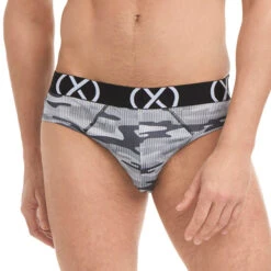 2(x)ist - (X) Sport Low Rise Brief 3-Pack - Black/Lead/Camo Gray -Swimming Clothing 67417 F 93392.1675200209