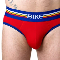 Bike - Solid Cotton Brief - Red -Swimming Clothing 68078 D2 14609.1675206379