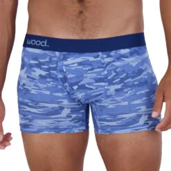 Wood - Boxer Brief W/ Fly - Blue Camo -Swimming Clothing 68427 F2 96072.1680048586