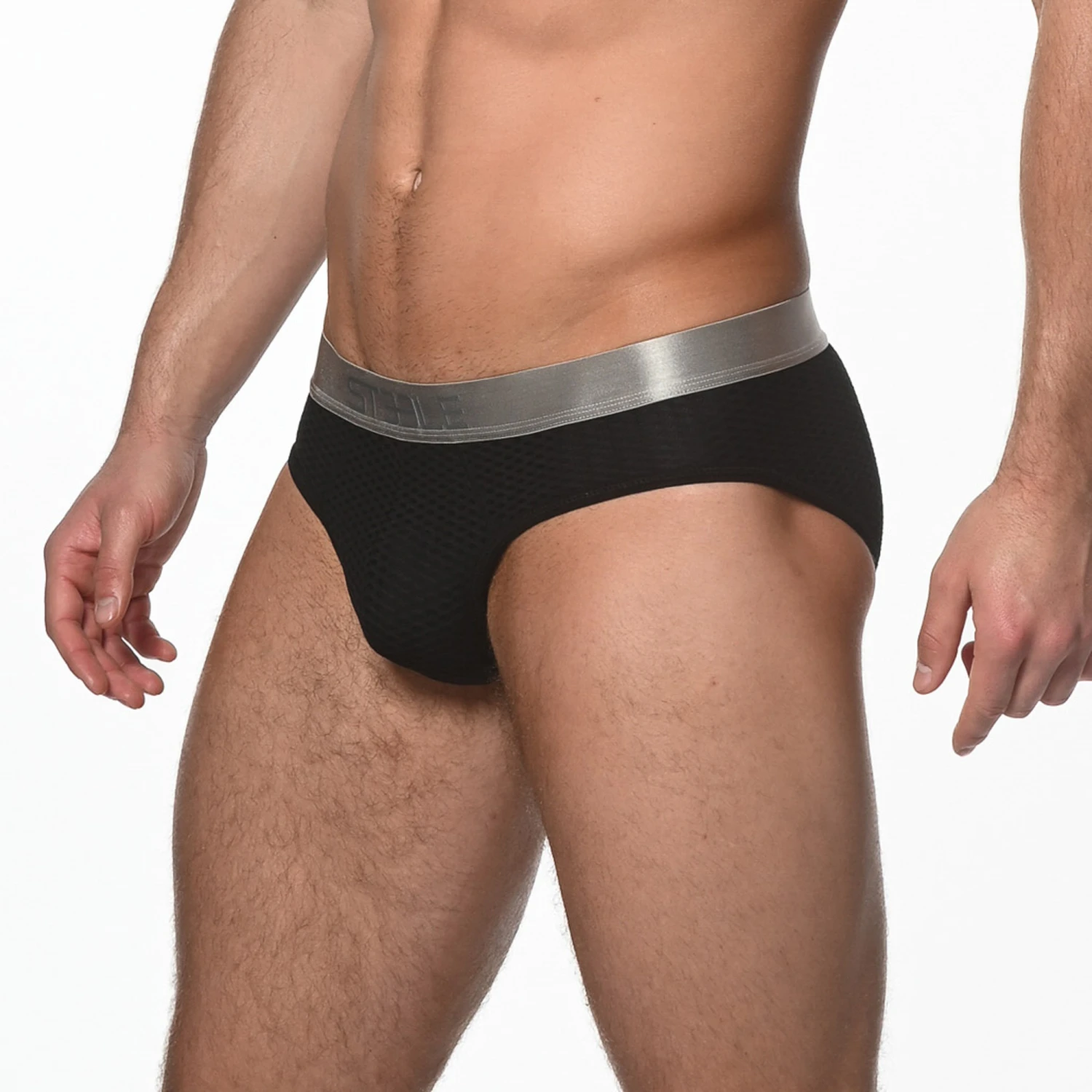 St33le - Diamond Mesh Briefs - Black 4 St33le - Diamond Mesh Briefs - Black - Image 2