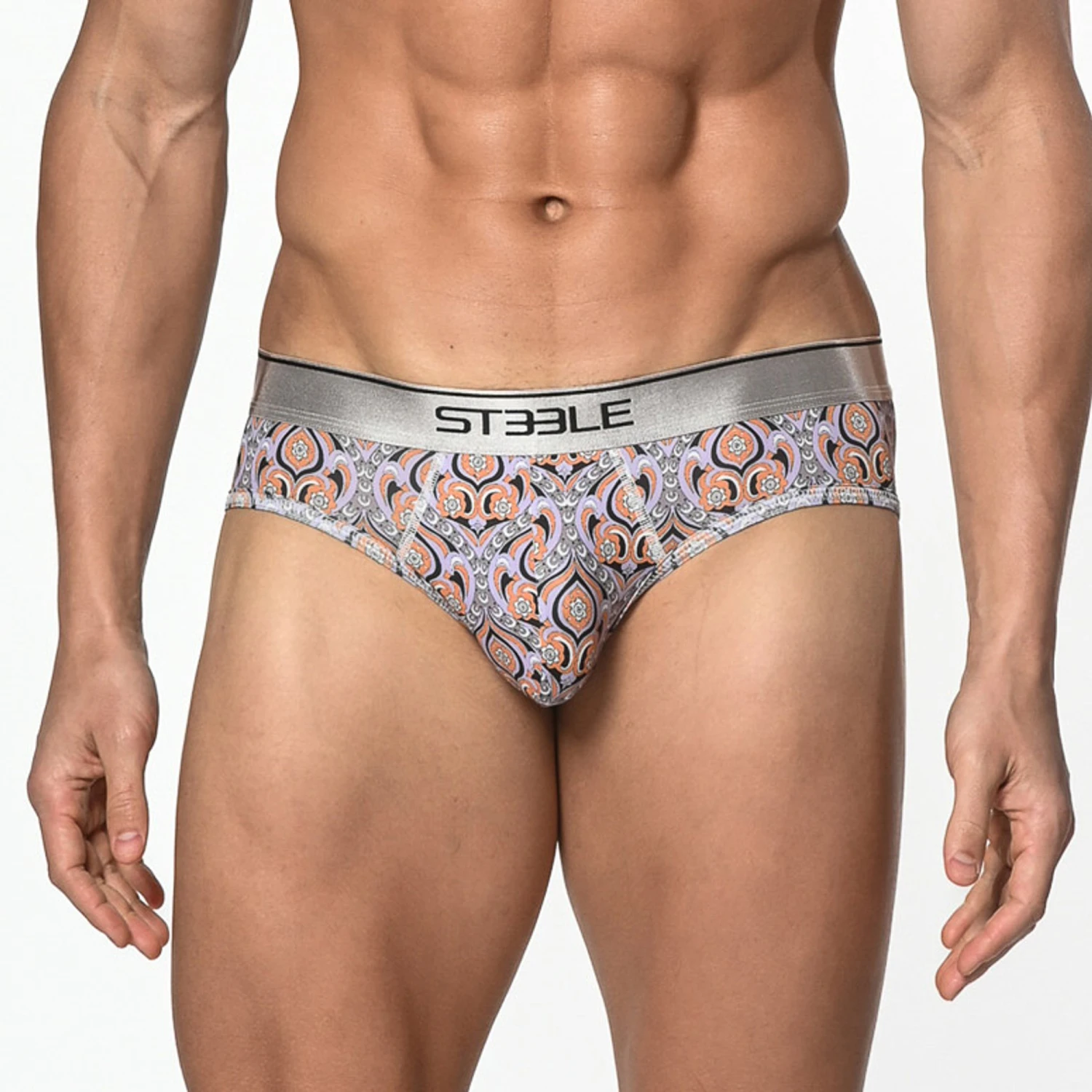 St33le - Microfiber Print Low Rise Brief - Navy/Amber Baroque 3 St33le - Microfiber Print Low Rise Brief - Navy/Amber Baroque