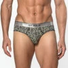 St33le - Microfiber Print Low Rise Brief - Black/Yellow Leaves 2 St33le - Microfiber Print Low Rise Brief - Black/Yellow Leaves -Swimming Clothing 69025 F 92595.1689171968