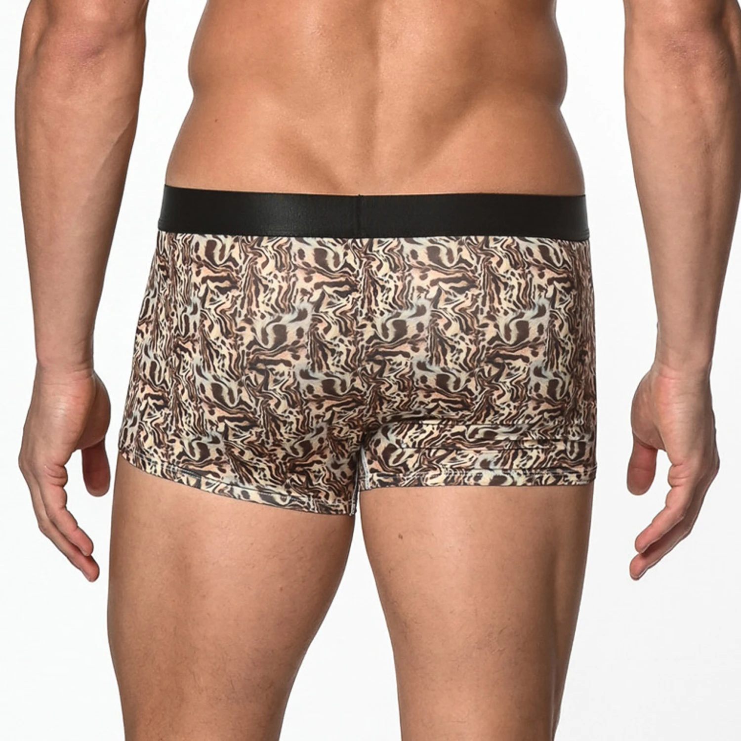 St33le - Microfiber Print Low Rise Trunk - Brown/Khaki Safari 4 St33le - Microfiber Print Low Rise Trunk - Brown/Khaki Safari - Image 2