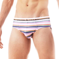 Parke & Ronan - Pride Prism Stripe Brief - White -Swimming Clothing 70327 S 99757.1684969217