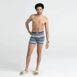 SAXX - VIBE Super Soft Boxer Brief - Hazy Stripe/Washed Blue -Swimming Clothing 71352 LS 55920.1692654563