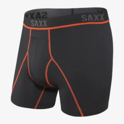 SAXX Kinetic HD Black Vermillion Boxer Briefs
