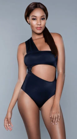 Be Wicked Kennedy One Piece Swimsuit -Swimming Clothing BW 1973 black front 2020JUN23576