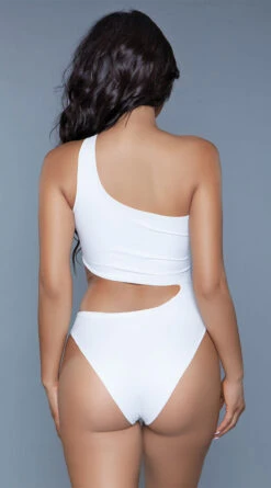 Be Wicked Quinn One Shoulder One Piece -Swimming Clothing BW 1976 white back 2020JUN23576