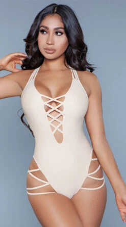 Be Wicked Amaya One Piece Swimsuit -Swimming Clothing BW 1977 nude front 2020JUN23576