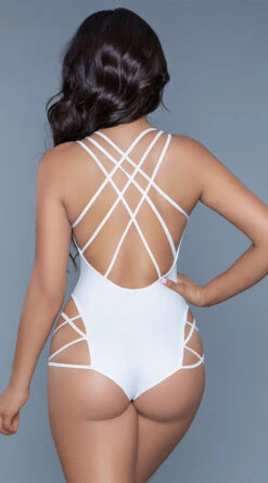 Be Wicked Amaya One Piece Swimsuit -Swimming Clothing BW 1977 white back 2020JUN23576
