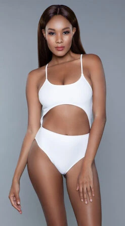 Be Wicked Alina One Piece Swimsuit -Swimming Clothing BW 1978 white front 2020JUN23576