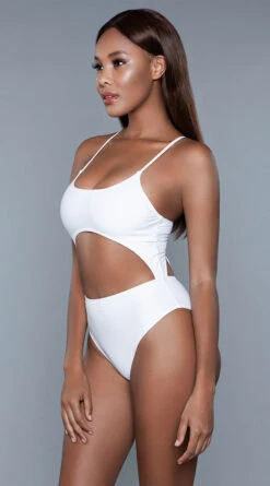 Be Wicked Alina One Piece Swimsuit -Swimming Clothing BW 1978 white side 2020JUN23576