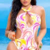 Pretty In Paint One Piece Swimsuit -Swimming Clothing ES 67043 RetroPrint Front 2023APRIL