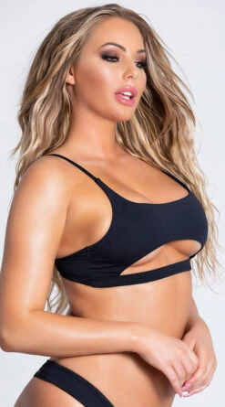 Yandy Morganite Glow Peek-A-Boo Bikini Top -Swimming Clothing EY 4031T TOP BLACK PS04042019 14