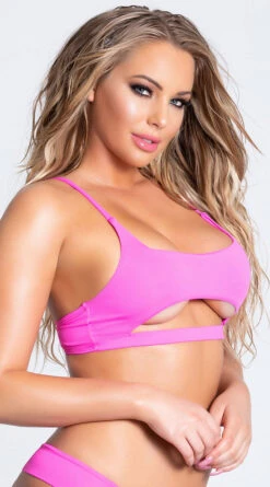 Yandy Morganite Glow Peek-A-Boo Bikini Top -Swimming Clothing EY 4031T TOP PINK PS04042019 11