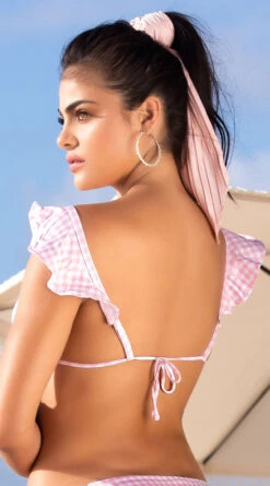 Yandy Travelers Check Flutter Bikini Top 11 Yandy Travelers Check Flutter Bikini Top -Swimming Clothing EY 4082T TOP 30 pink 2019SWIM Gingham
