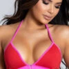 Yandy Tourmaline Triangle Bikini Top -Swimming Clothing EY 4088T TOP RED PINK PS01292020 2