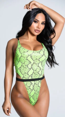 Yandy Let's Snake Love One Piece Swimsuit -Swimming Clothing EY 4215 GREEN 2 PS12172020
