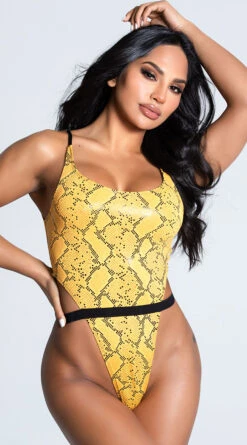 Yandy Let's Snake Love One Piece Swimsuit -Swimming Clothing EY 4215 YELLOW 3 PS12172020