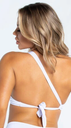Yandy One Shoulder White Basic Bikini Top -Swimming Clothing EY 4329T TOP WHT 8 YANDY PS02172022 copy