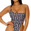 Forplay Turks And Caicos Patterned One Piece Swimsuit -Swimming Clothing FP 442309 BLKB 4 2022MARCH47755