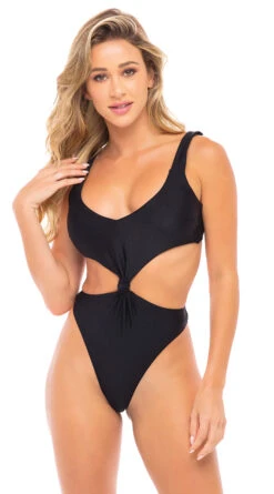 Mykonos He Loves Me Knot One Piece 7 Mykonos He Loves Me Knot One Piece -Swimming Clothing OL 88 11237 BK FRONT HR 2020JANSWIM18858