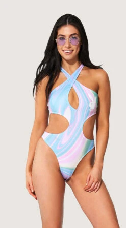 Playboy Marbled Babe One Piece Swimsuit