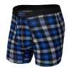 SAXX Vibe Boxer Brief - Blue Flannel Check -Swimming Clothing SAXX 60199 Vibe Blue Flannel Check Boxer Brief underU4men 32458.1639704024